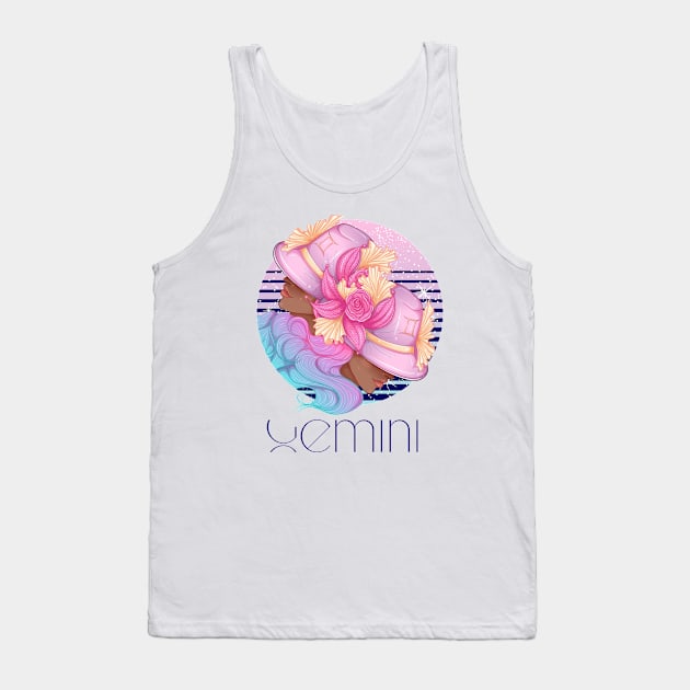 Gemini Zodiac Sign | Circle Beautiful Girl Tank Top by Violete Designs